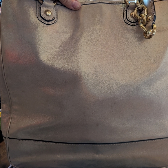 Coach Poppy 17924 Pushlock Leather North South Tote - Picture 8 of 12